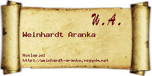 Weinhardt Aranka névjegykártya